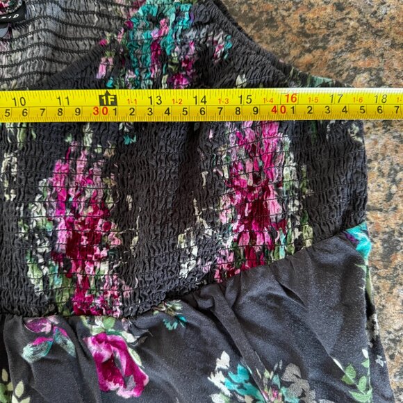 Torrid Babydoll Challis Smocked Cami GRAY FLORAL - size 1X - Picture 8 of 11